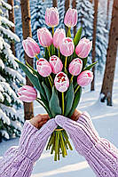 Діамантова вишивка. Картина на підрамнику "Яскраві тюльпани", 40х60см, круглі стразы