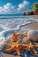 Діамантова вишивка. Картина на підрамнику "Подарунки моря", 40х60см, круглі стразы