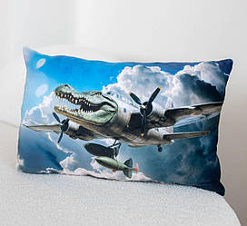 Подушка антистрес-обіймашка Bombardiro Crocodillo Бомбардиро Крокодило Брейнрот – реалістична м’яка іграшка 45х25см