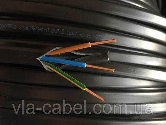 Провід ВВГ нг нгд п 3х2.5 мідний моноліт Одеса ГОСТ (бухта 100м), фото 1
