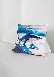 Подушка антистрес-обіймашка Tralalero Tralala  Тралалело Тралала Брейнрот – реалістична м’яка іграшка 45х25см