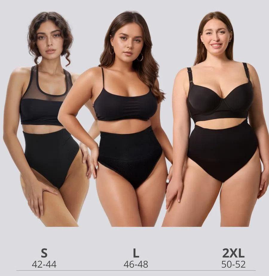 Жіноча спідня білизна трусики чорні з утяжкою, труси-стрінги з широкою резинкою M/L, фото 1