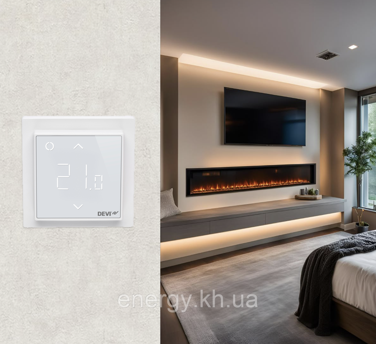 Терморегулятор DEVIreg Smart Pure White з керуванням через Wi-Fi, фото 1