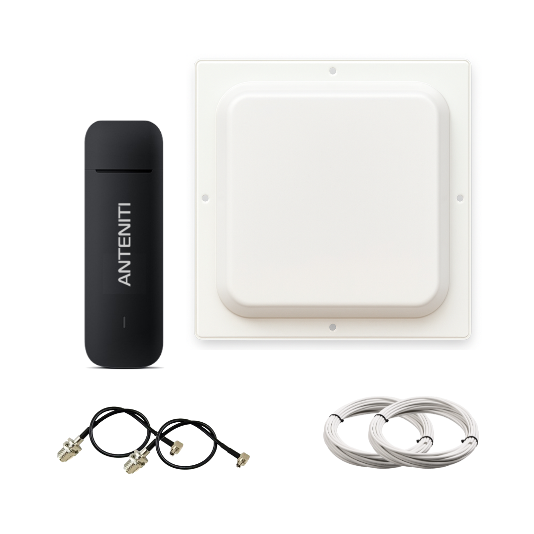 3G/4G комплект роутер anteniti E3372h-153 Антена посилення Mimo 2х17 db планшетна + кабель + 2 перехідники