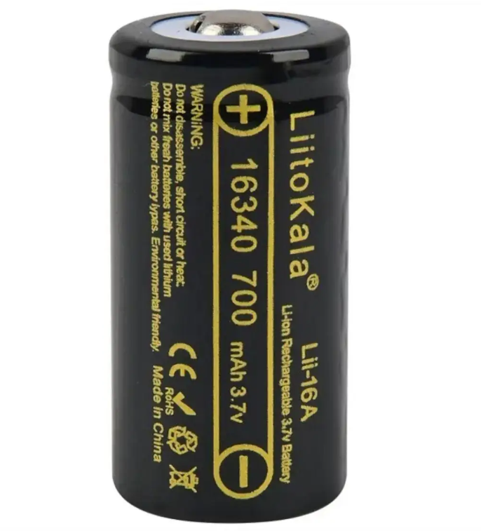 Акумулятор Lii-16A LiitoKala 16340 700mAh 3.7V літій-іонний без захисту, фото 1