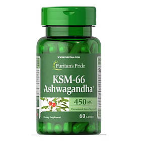 Ashwagandha KSM-66 Ашвагандха, Puritan's Pride, 450 мг — 60 капсул PTP-00431