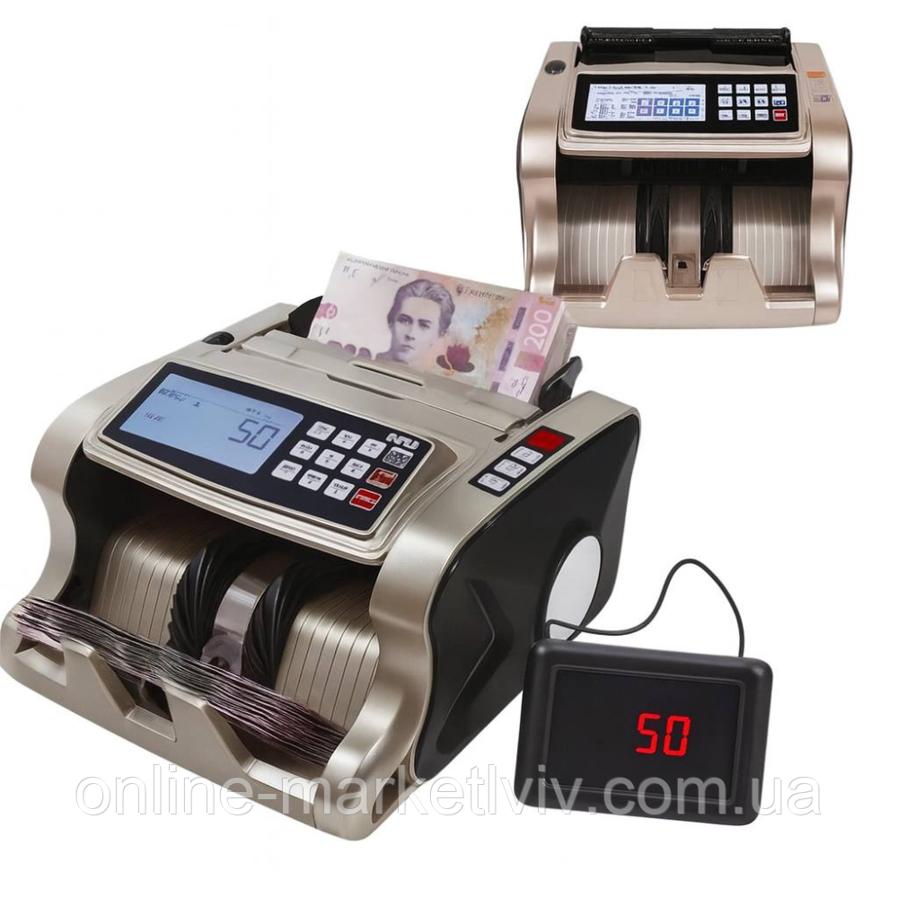 Лічильна машинка банкнот + дисплей, від мережі, 6600 / Машинка для рахунку грошей / Лічильник банкнот, фото 1