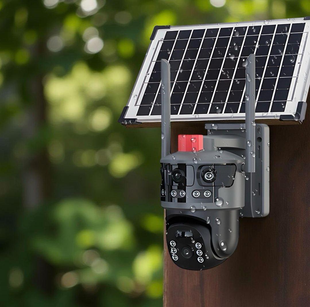 Поворотна вулична IP камера 600 Вт 4G PT 360°, 12 МП із сонячною панеллю, фото 1