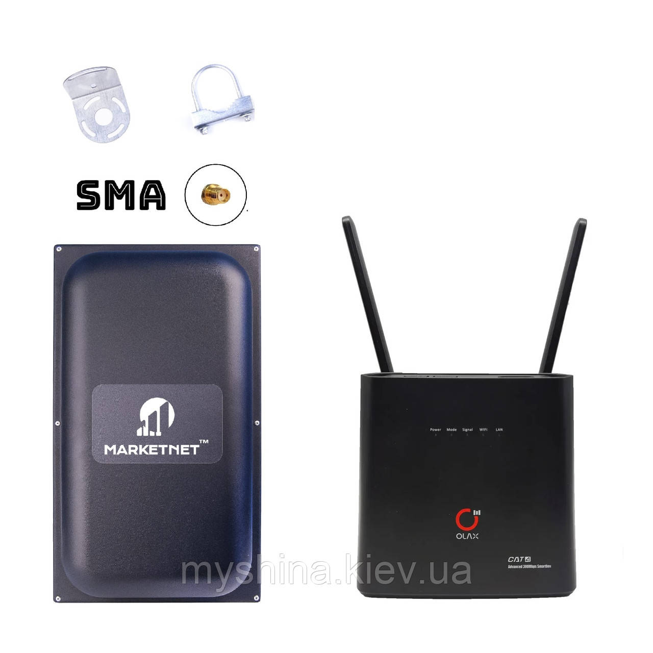 Комплект 4G Бездротовий інтернет Olax AX9 Pro (АКБ 4000mAh) + Marketnet Maxi MIMO SMA 24 dBi, фото 1