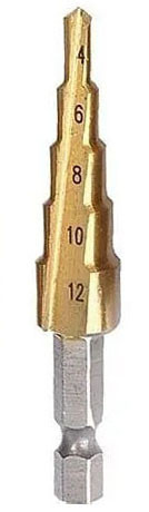 Сверло ступенчатое 4-12 мм, сверло ступенчатое универсальное ( Р6М5), фото 1