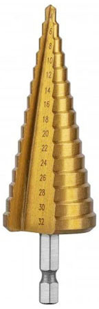 Свердло ступінчасте 4-32 мм, свердло ступінчасте універсальне (Р6М5), фото 1