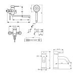 Комплект для ванної кімнати Aria 005, Nickel (k35) з довгим поворотним виливом та душовим гарнітуром +Змішувач, фото 2