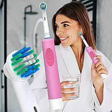 Портативна електрична ефективна зубна щітка, що обертається Rotary HL198A 3+ Рожевий (AX)