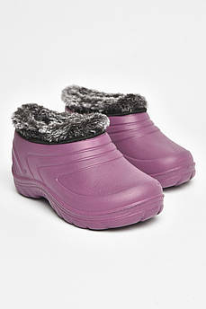 Галоші дитячі на хутрі бордового кольору 205089M