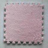 Килимок-пазл плюшевий, термокилимок, мат дитячий теплий 60*90см, 6 пазлів, колір рожевий, фото 3