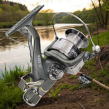 Рибацька металева котушка  з байтранером HIBOY J3-50FR 5.5:1/5 Сірий (988)