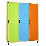 🟡 Шафа для роздягальні 3-секційна на металевих регульованих ніжках, різнокольорова DS-030, фото 3