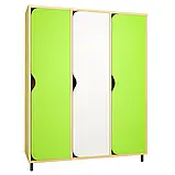 🟡 Шафа для роздягальні 3-секційна на металевих регульованих ніжках, різнокольорова DS-030, фото 6