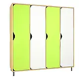 Шафа для роздягальні на 4 секції на металевих ніжках Різнокольоровий DS-120, фото 6