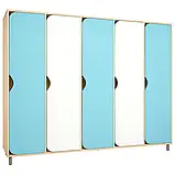 🟡 Шафа для роздягальні 5-секційна на металевих регульованих ніжках, різнокольорова DS-030, фото 4