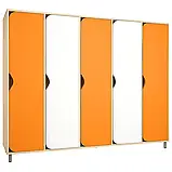 🟡 Шафа для роздягальні 5-секційна на металевих регульованих ніжках, різнокольорова DS-030, фото 6