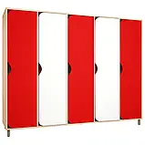 🟡 Шафа для роздягальні 5-секційна на металевих регульованих ніжках, різнокольорова DS-030, фото 8