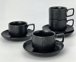 Кофейный сервиз Оленс Чорний обеліск 8 предметов 190мл (101-0501)