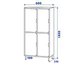 🧥 Шафа для одягу 4-секційна на металевих регульованих опорах DS-56, фото 3
