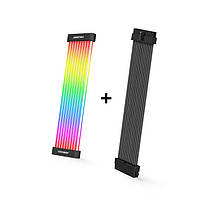 Перехідник живлення з БЖ на материнку 24 Pin на 24 Pin, з підсвічуванням, чорний