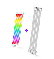 Перехідник живлення з материнки на відеокарту 3*8 Pin на 3*8 Pin, з підсвічуванням, білий