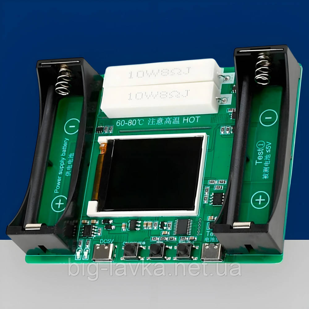 Одноканальний цифровий тестер ємності акумуляторів 18650  Зелений, фото 1