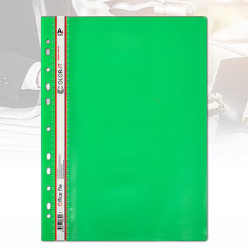 Швидкозшивач з перфорацією А4 "C" Зелений 69852