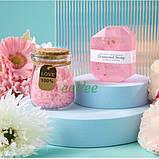 Подарунковий набір для жінок дівчат 6в1 термочашка свічка мило сіль бомбочка для ванни Рожевий (60836), фото 2