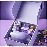 Подарунковий набір для жінок дівчат 6в1 термочашка свічка мило сіль бомбочка для ванни Фіолетовий (60837), фото 2