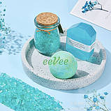 Подарунковий набір для жінок дівчат 6в1 термочашка свічка мило сіль бомбочка для ванни Бірюзовий (60838), фото 3