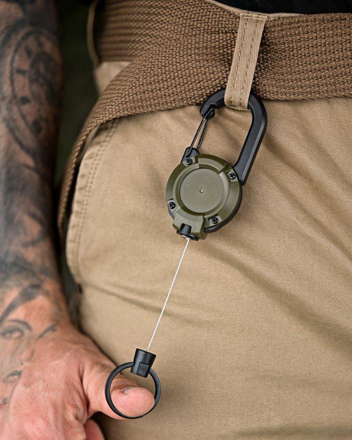 Ретрактор – висувний карабін з тросом для ключів, інструментів та аксесуарів, фото 1