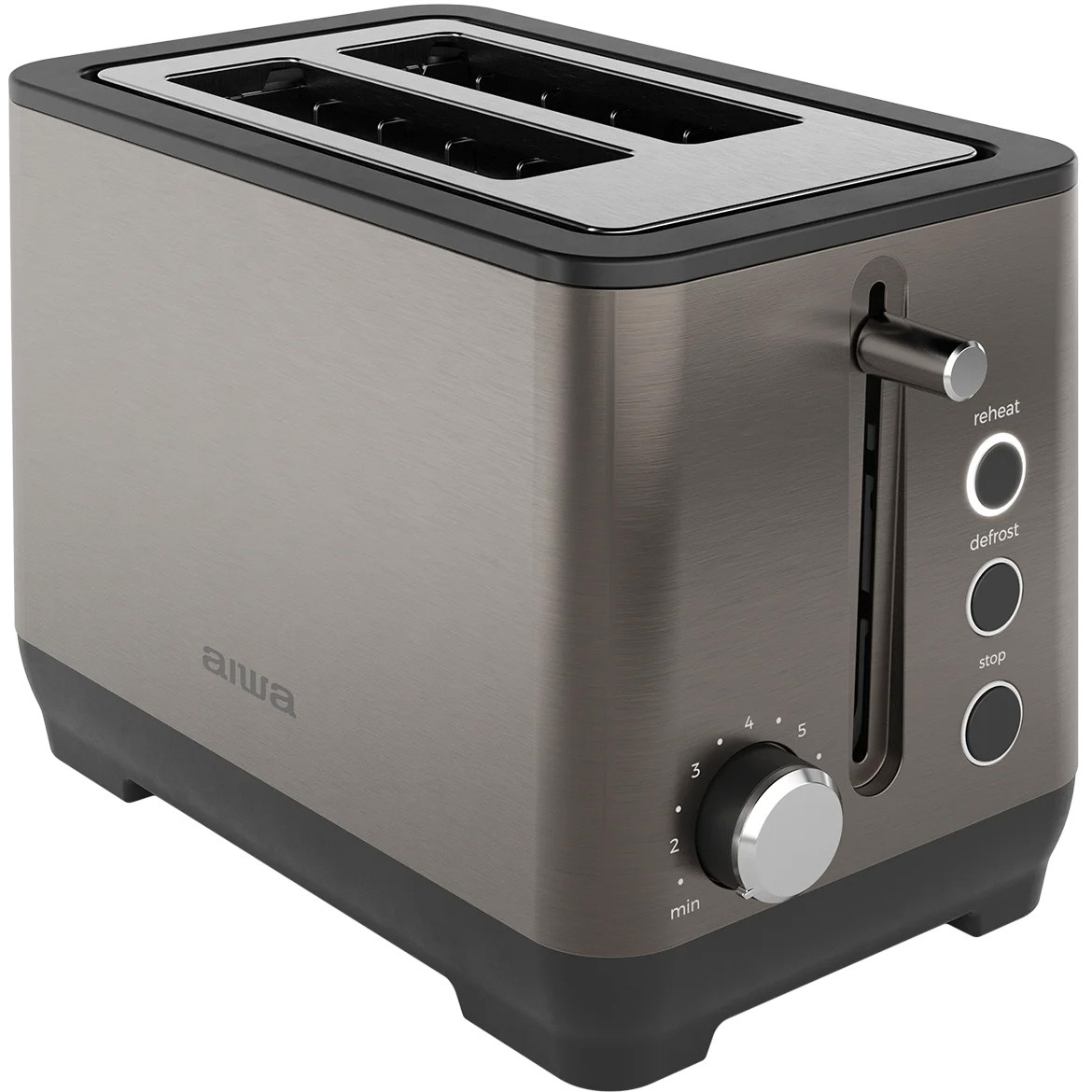 Тостер AIWA KOTAN ABT-1000 1000Вт з 2 відділеннями та функцією розморожування, 7 режимів, Коричневий