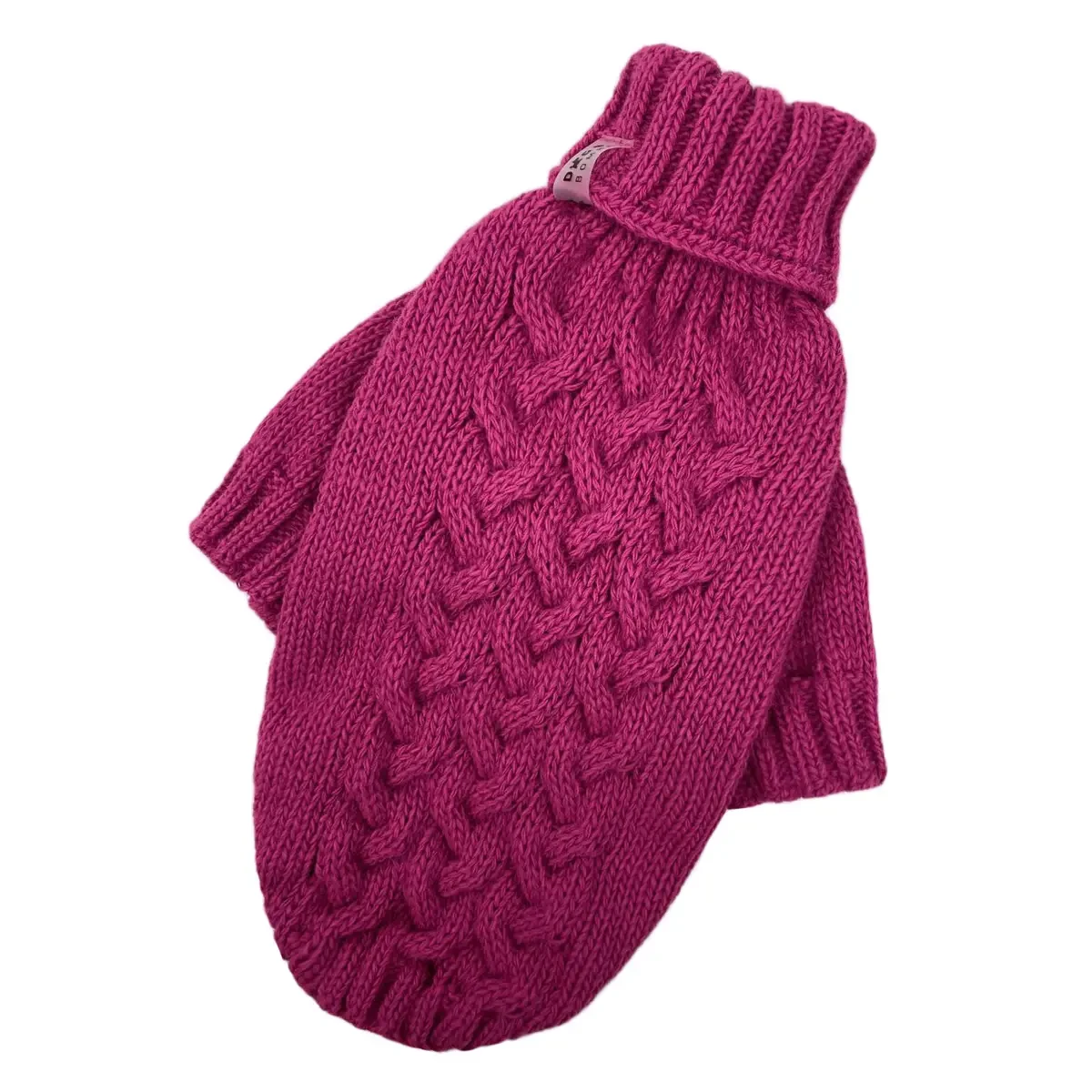 Светр в'язаний косичка 27 см (об'єм до 35см) розмір 2 малиновий для собак XS, фото 1