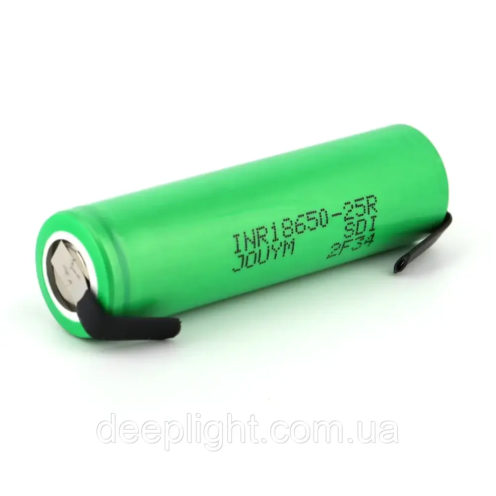 Акумулятор високострумовий 18650 Samsung INR 25R 2500mah 3.6V постійна струмовіддача 20А, фото 1