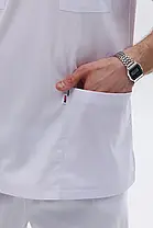 Медичний стрейч костюм Монреаль, Білий, фото 5