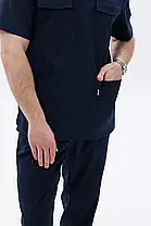 Медичний стрейч костюм Монреаль, Темно-синій, фото 3