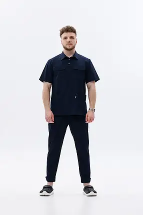 Медичний стрейч костюм Монреаль, Темно-синій, фото 1