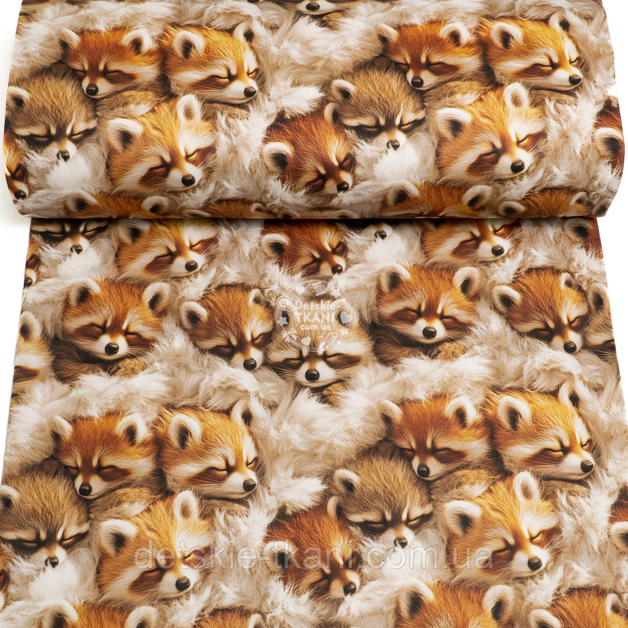 Ранфорс digital з цифровим друком 5D "Пухнасті лисички", №5729, фото 1