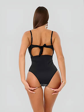 Купальник 2025 слитный Sisianna 53823 черный (В НАЛИЧИИ ТОЛЬКО 44 46 48 50 52 УКР р-ры), фото 3