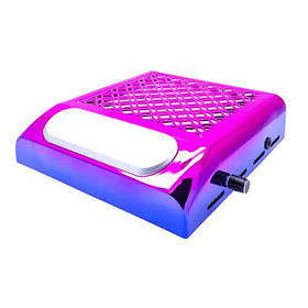 Настільна витяжка DJ-760 Chrom для манікюру, з НЕРА-фільтром та регулятором потужності, 120 Вт. Рожевий з синім