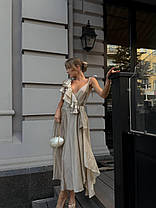 Легка невагома жіноча сукня на тонких бретелях з воланами Smdi9470, фото 2