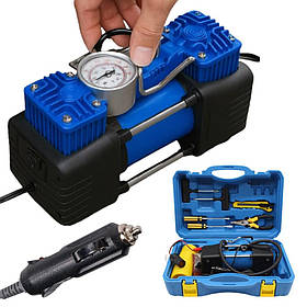 Автомобільний компресор RIAS 1105 12V 150PSI з набором інструментів в Кейсі (3_06890)