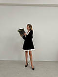 Жіноча класична чорна сукня з білим коміром, фото 4