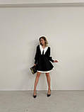 Жіноча класична чорна сукня з білим коміром, фото 5