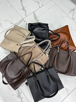 Жіноча сумка шопер 27*35 см на блискавці зі штучної шкіри Nata